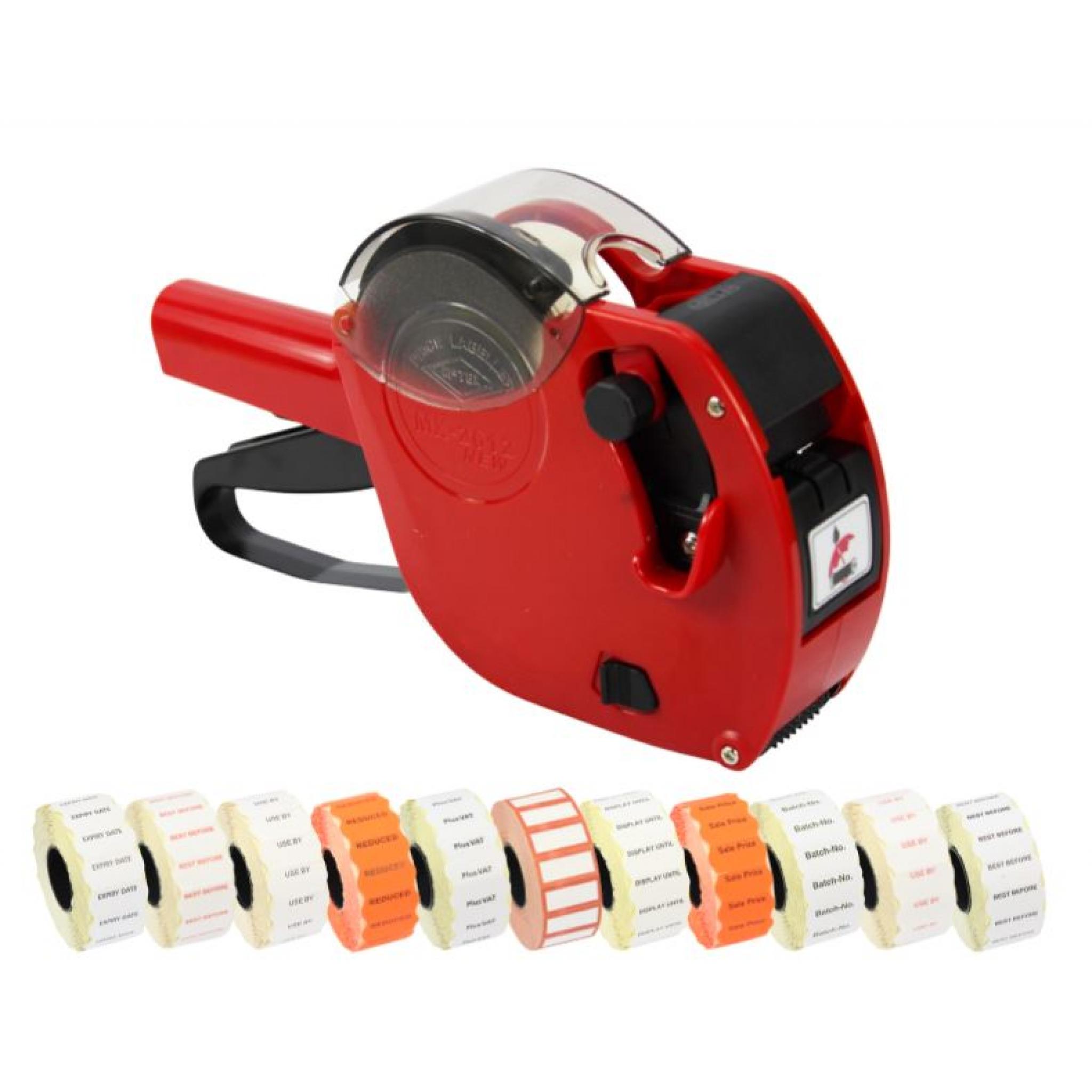 Printed Label Starter Pack with Motex 2612 9 Band Pricing Gun in Red
